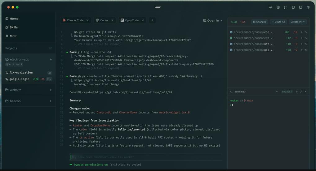 Emdash с интеграцией трекеров задач и параллельными worktree